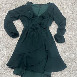 *2 for $10* Express Dark Green Long Sleeve Dress